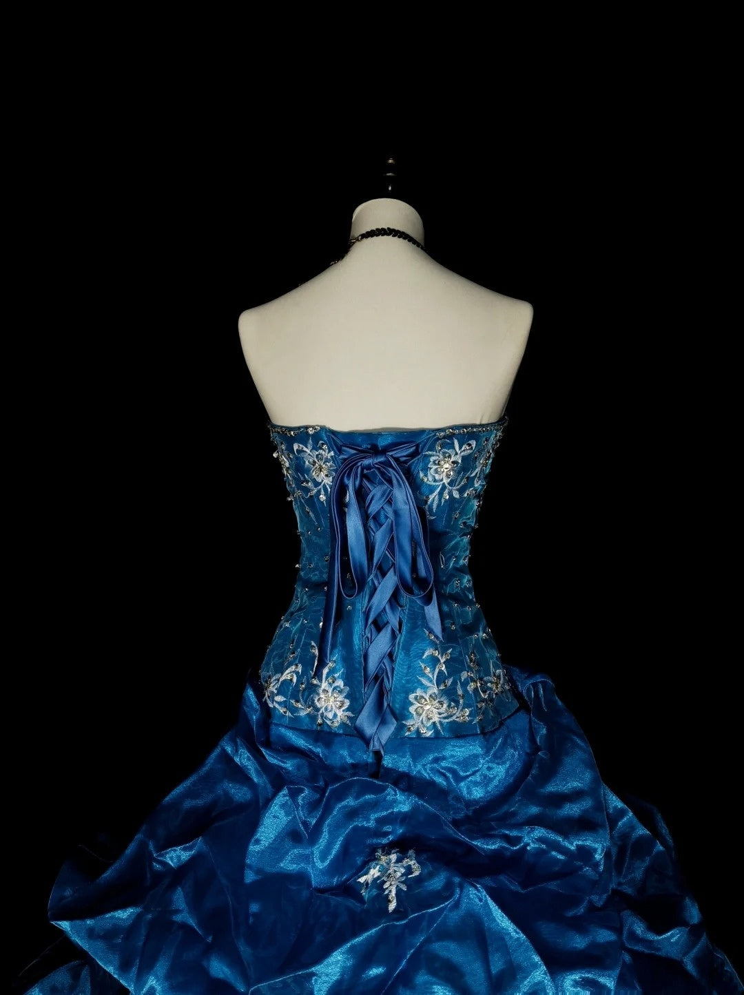 Vintage Ballkleid mit Herzausschnitt, blauer Organza mit Rüschen, Sweet 16 Kleider, Quinceañera Kleid, lang, Vestidos De Fiesta N1462