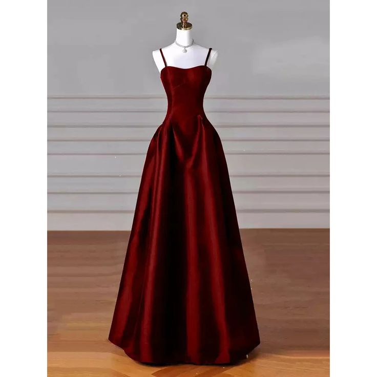 Classy Simple A-Line Dark Blue Satin Long Prom Dress, Dark Blue Long Formal Dress AB136