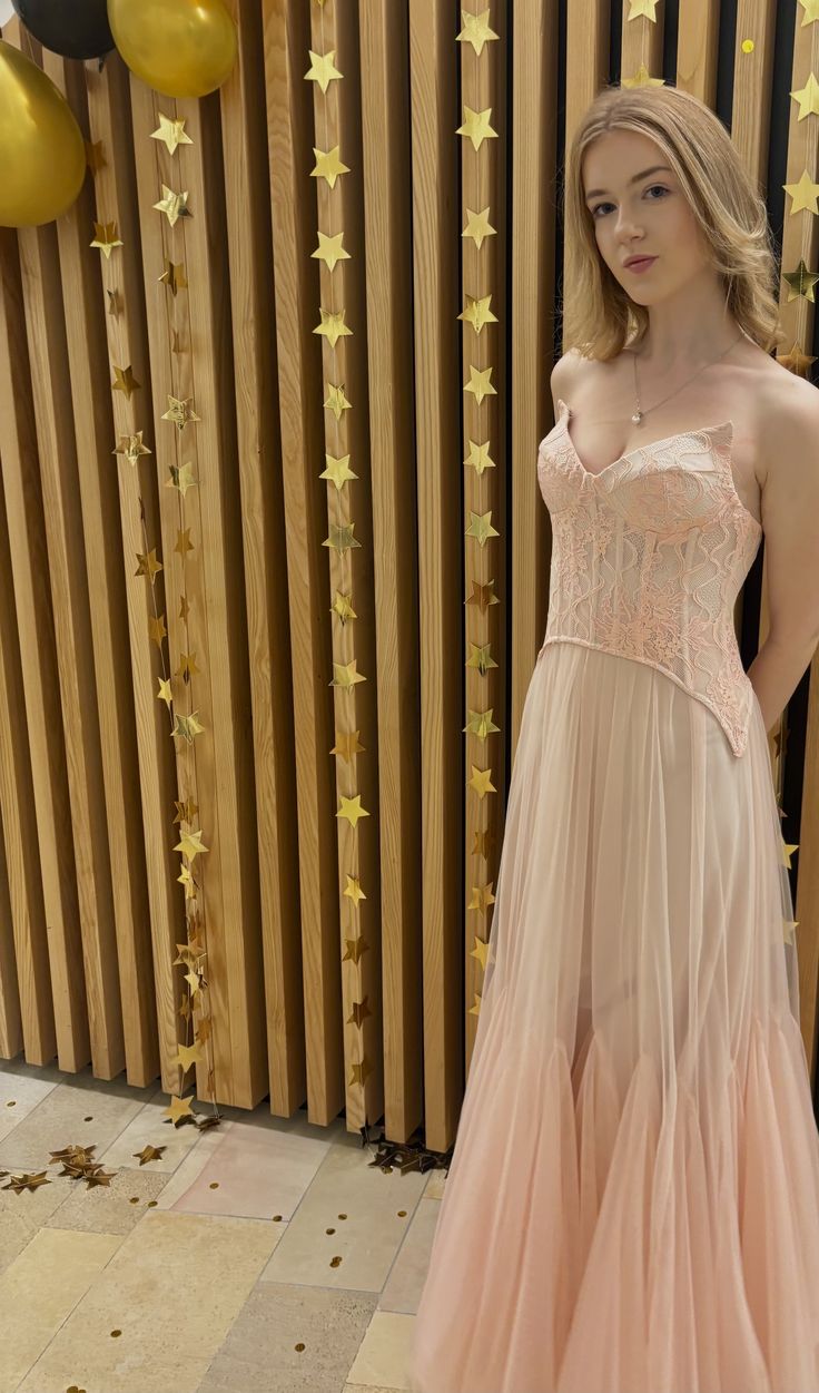 Elegantes A-Linien-Abendkleid aus rosafarbenem Tüll mit Herzausschnitt, AB632