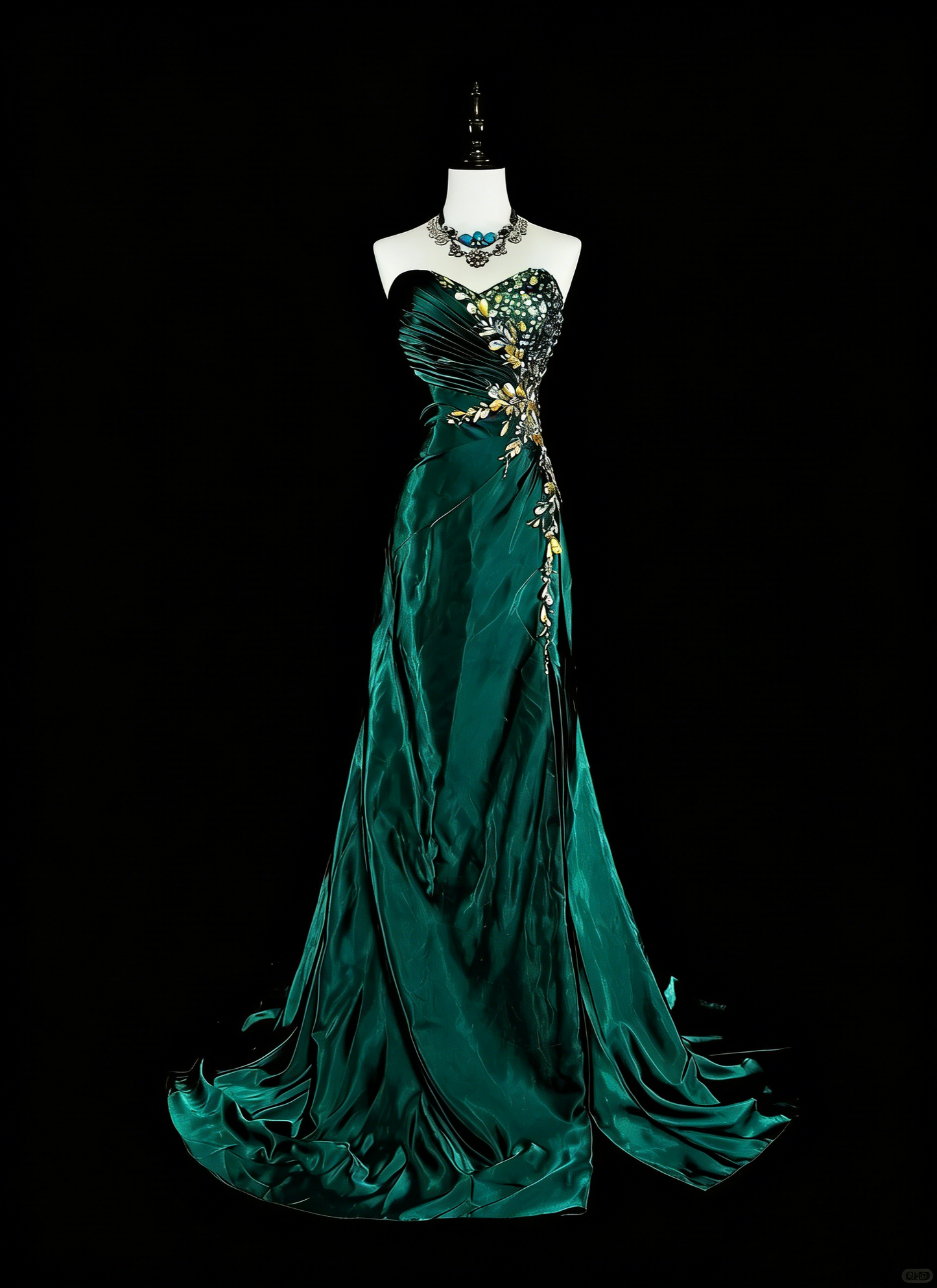 Vintage Meerjungfrauen-Abendkleid mit Herzausschnitt, dunkelgrüner Satin, ärmellos, 90er-Jahre-Stil, Inspiration, langes formelles Partykleid N1498