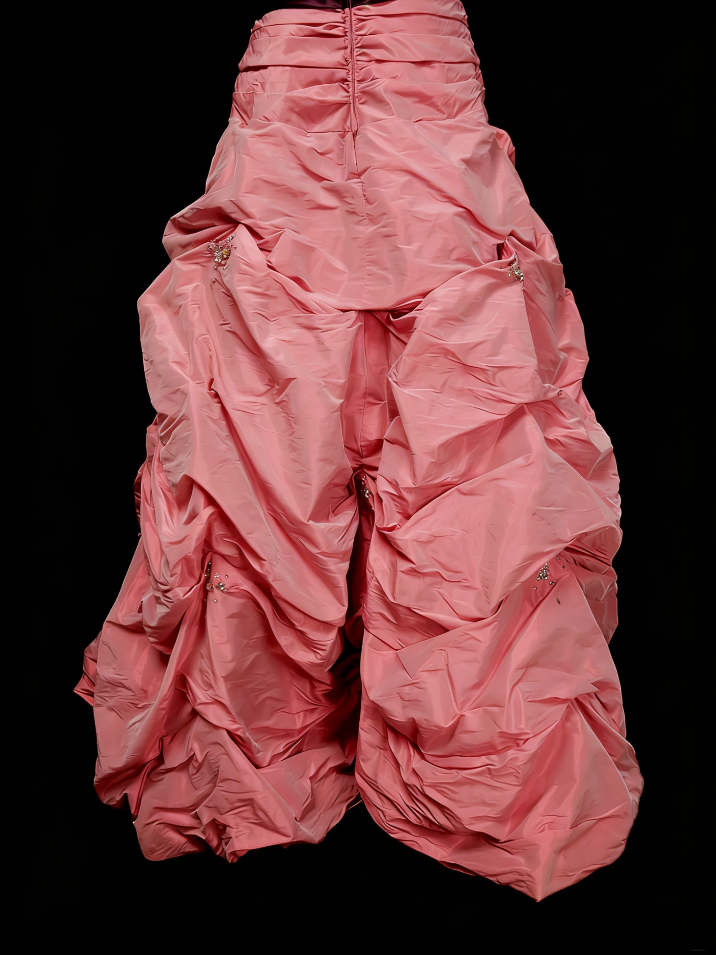 Robe de bal bustier rose mignonne avec volants en taffetas, robes de soirée longues, robes de bal N2140