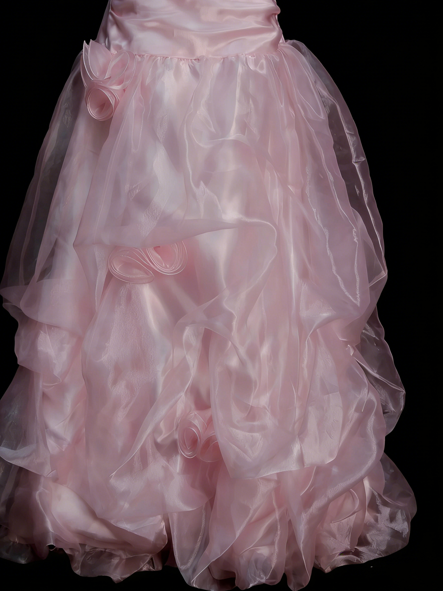 Vintage Ball Gown Strapless Light Pink 1980s College Formal Outfit Prom Graduation Dresses For Teens N1331