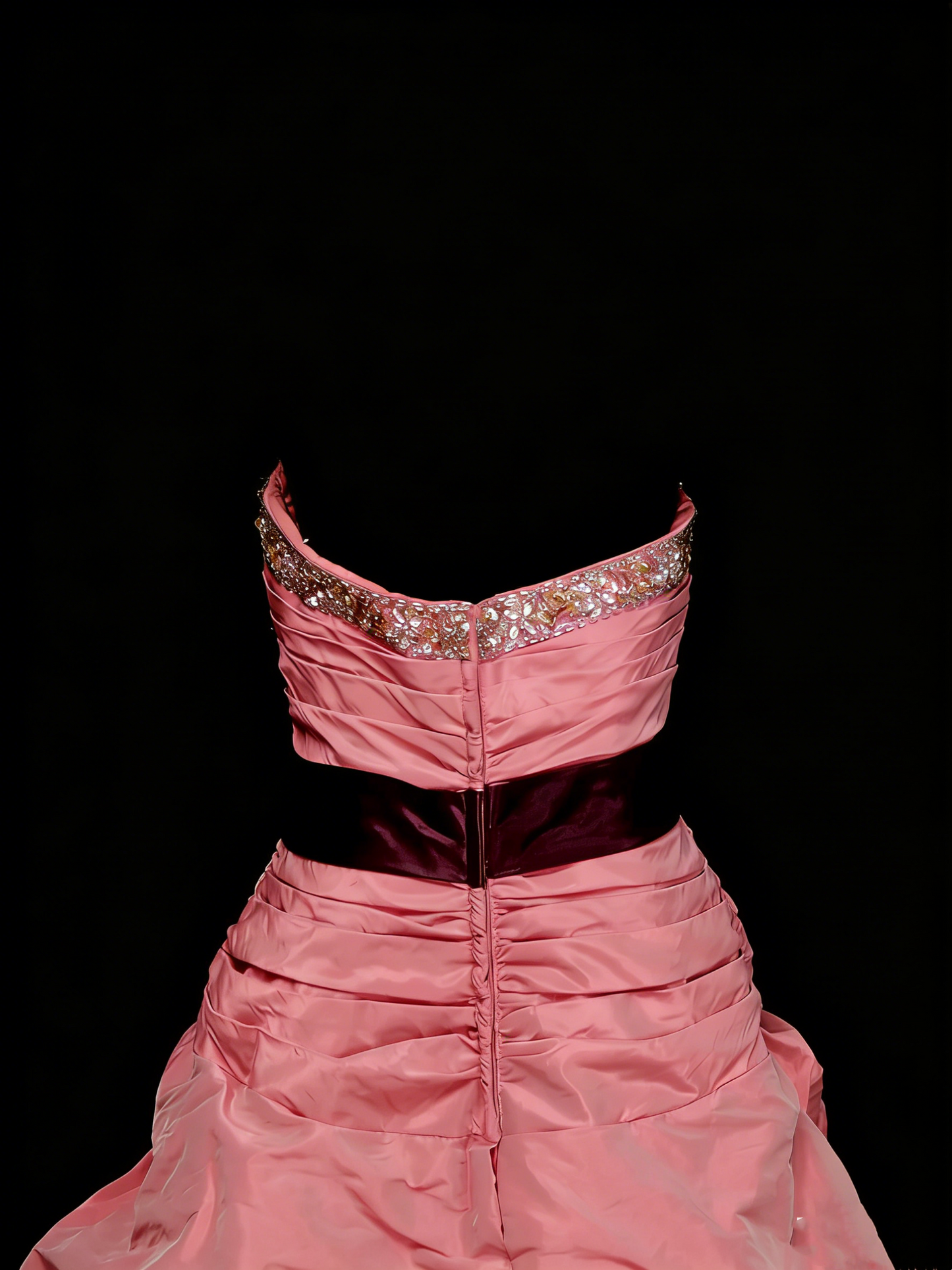 Robe de bal bustier rose mignonne avec volants en taffetas, robes de soirée longues, robes de bal N2140