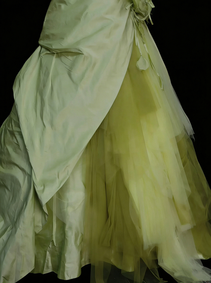 Vintage Ball Gown Strapless Green Tiered With Layers Sweet 16 Dresses Quinceanera Dress Long 15 Vestidos De Fiesta N1449
