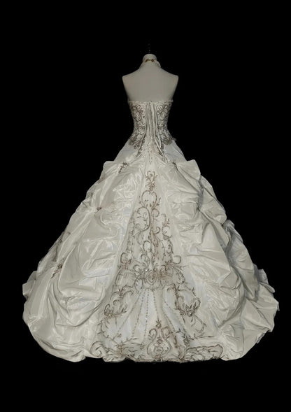Vintage 80er Jahre Brautkleid Ballkleid trägerlos langes Brautkleid tailliertes Brautkleid N1594