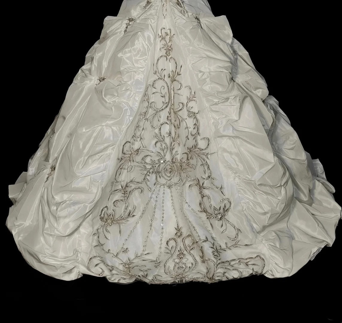 Vintage 80er Jahre Brautkleid Ballkleid trägerlos langes Brautkleid tailliertes Brautkleid N1594