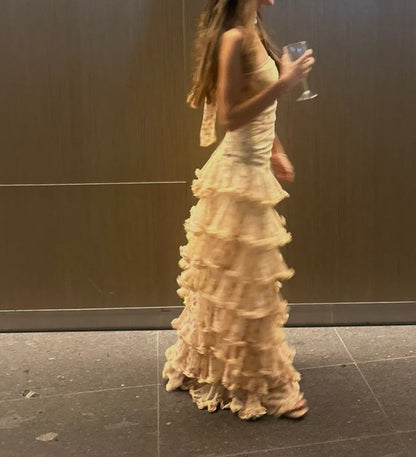 Robe de bal longue jaune en mousseline à fleurs, bustier, coupe fourreau élégante, idéale pour une soirée, un 18e anniversaire ou une remise de diplôme (N902)