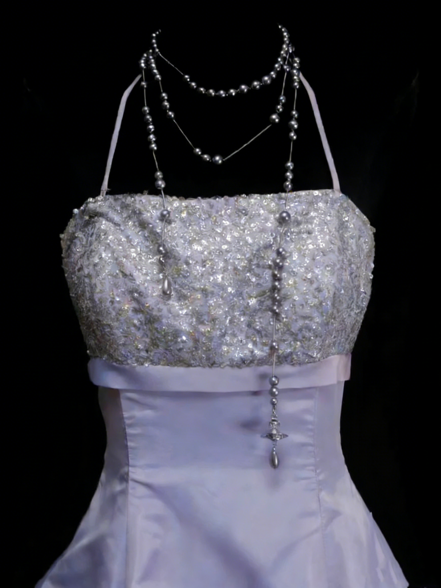 Robe de bal vintage dos nu en taffetas lilas années 80/90, sans manches, longue, robe de soirée formelle N1442