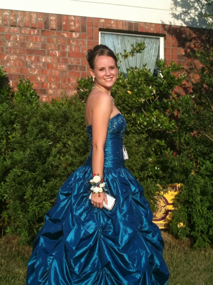 Vintage Ball Gowns Sweethart Navy Blue Organza Long Prom Dresses For Women N4157