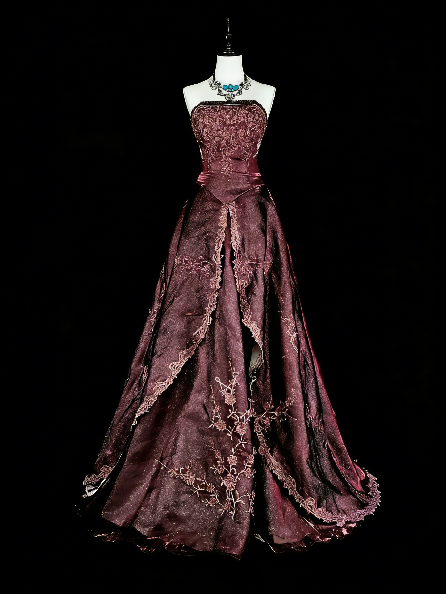 Robe de bal vintage, style rétro années 50, élégante et bustier, longue, marron, inspiration N1994