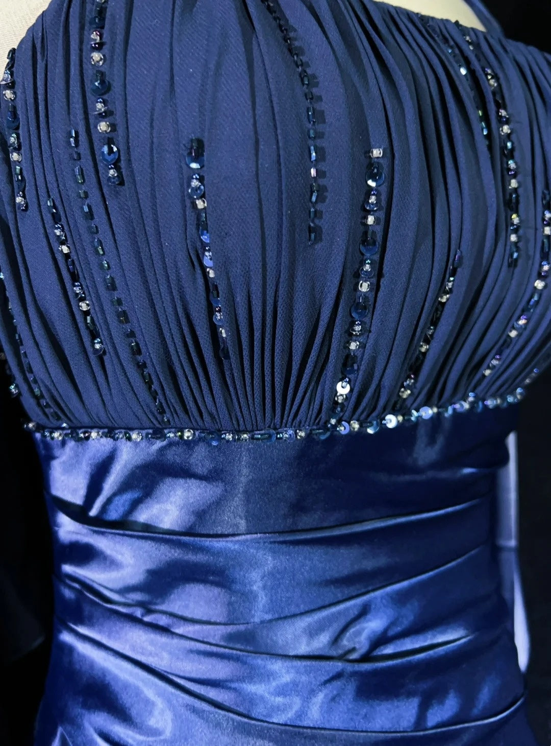 Elegant Prom Dresses Mermaid Spaghetti Strap Navy Blue With Cape Sleeveless Long Formal Gown N2880