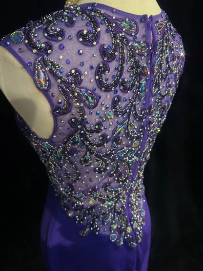 Jolies robes de bal courtes en satin violet avec encolure en cœur, robes de rentrée Hoco N2596