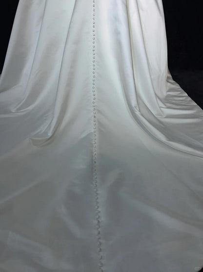 Robes de mariée uniques, robe de bal, bretelles spaghetti, blanche, avec perles à volants, longue robe de mariée N3629