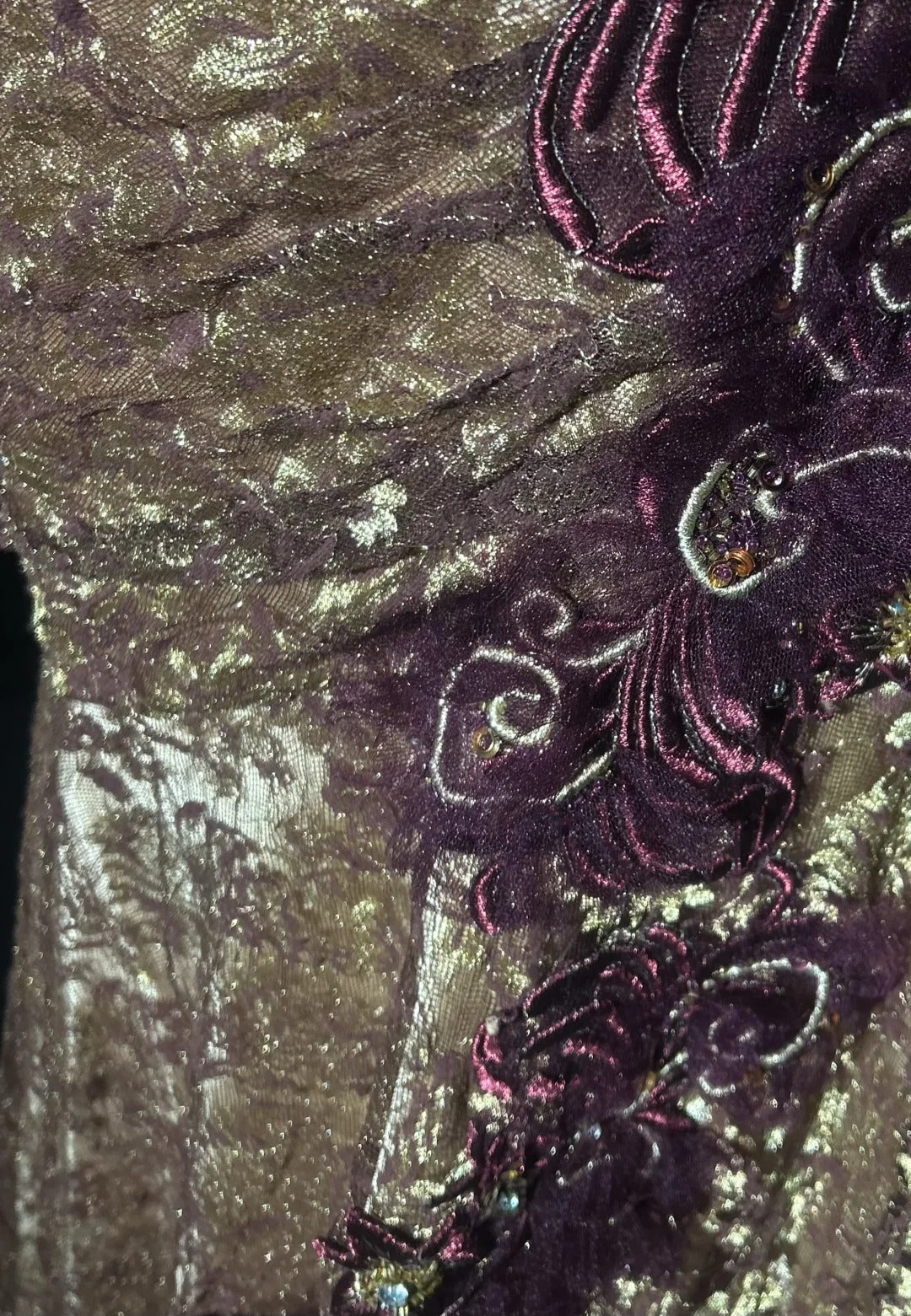 Robes de bal vintage sirène col en V dentelle dorée avec fleurs tenues de soirée formelles longues années 80 N3881