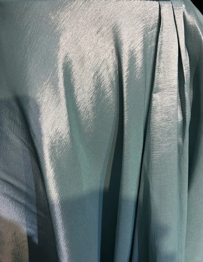 Robes de bal élégantes et chics ligne A en satin bleu ciel avec bretelles et manches, robes de soirée semi-formelles N3800