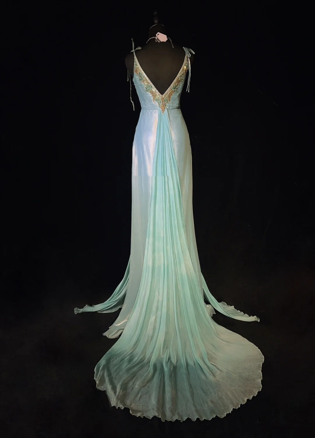 Vintage Prom Dresses Inspo Mermaid Spaghetti Strap Chiffon With Beading For Women Formal Dress N3224
