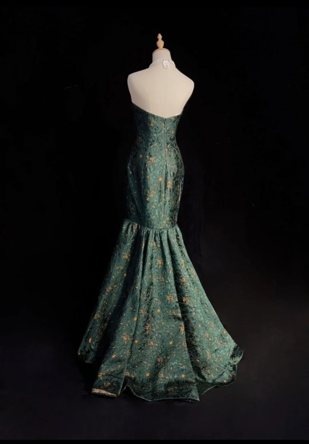 Elegante Abschlussballkleider Meerjungfrau Sweetheart Dunkelgrün Bodenlang Spitze Satin Festliches Abendkleid N3707