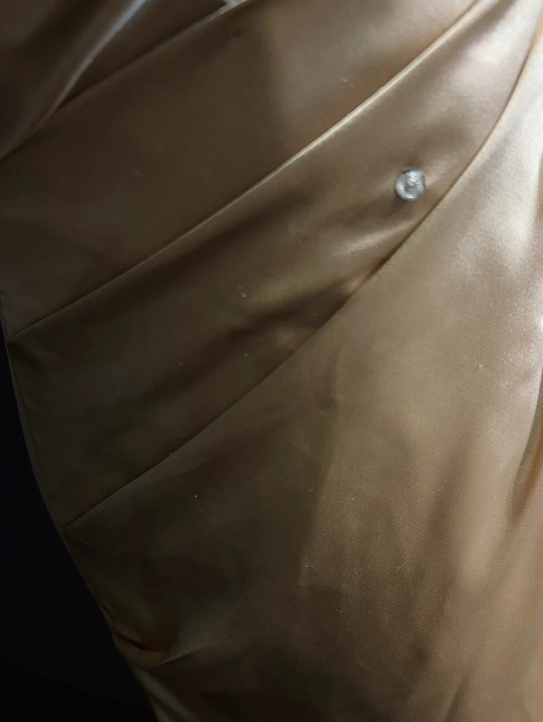 Vintage Abschlussballkleider Inspo A-Linie V-Ausschnitt Gold Satin Lang 1990er Mit Perlen Abendkleider N3347