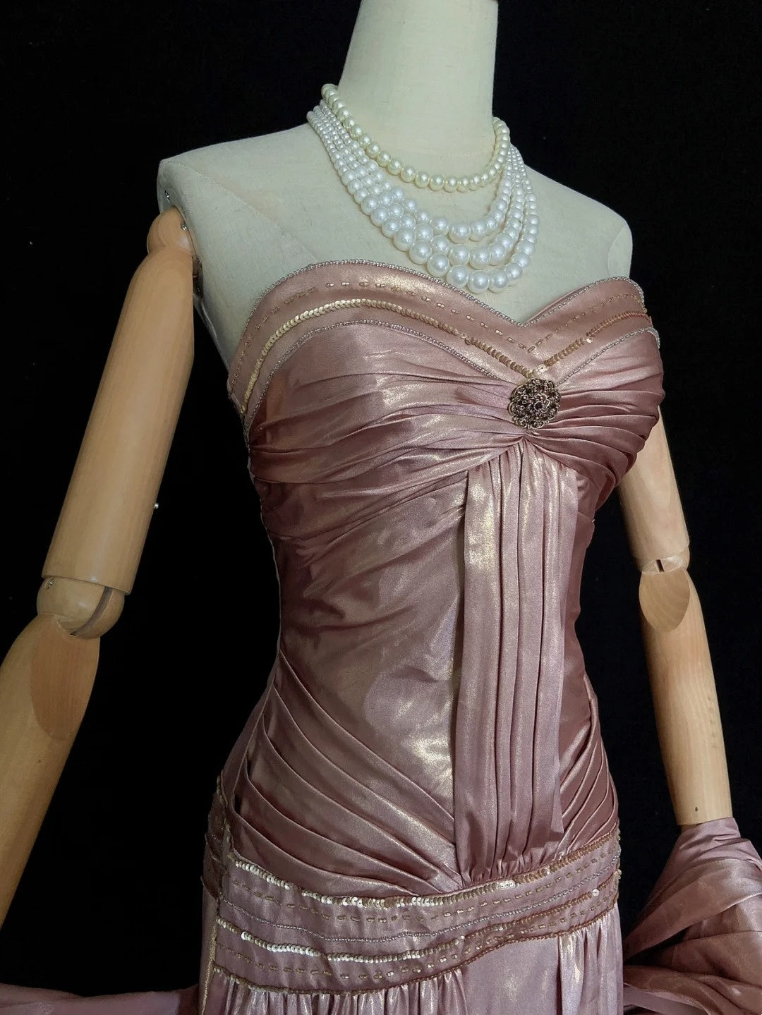 Bescheidene Ballkleider Inspo A-Linie Sweetheart Pink mit Perlenumhang für Damen Festliches Kleid N3268