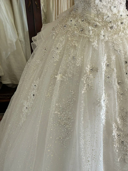 Robes de mariée vintage années 80 Robe de bal bustier à sequins longue Robe de mariée ajustée N2269