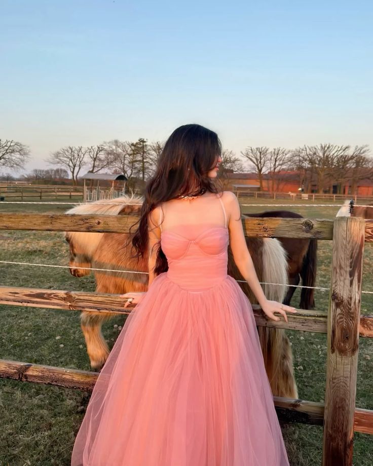 Simple A line Spaghetti Strap Pink Tulle Prom Dresses For Teens Formal Dress Party Outfits Prom Gowns AB1048