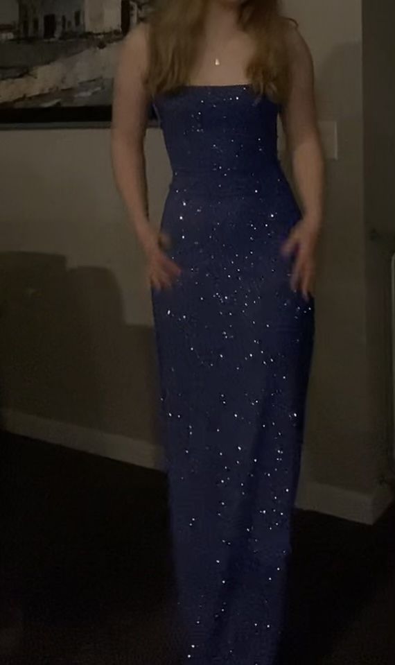 Robe de soirée sirène élégante à fines bretelles, bleu roi et sequins, moulante, pour femme, robe de bal longue et formelle, robe d'anniversaire pour 16 ans AB1226