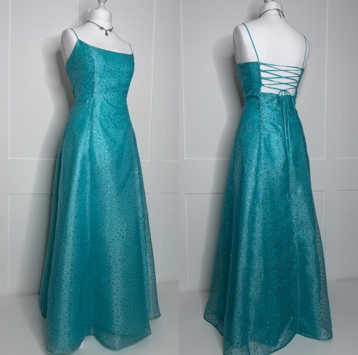 Élégante Robe de Bal à Bretelles Fines, Robe de Soirée Bleue Pailletée, Robes de Bal pour 18e Anniversaire N2792