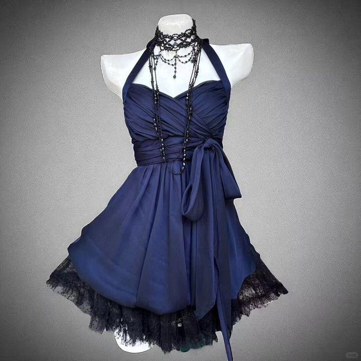Sweet 16 dress inspo Hoco dress Ball Gown Halter Navy Blue Short Mini Homecoming Dresses Inspo Graduation Outfits RB6672