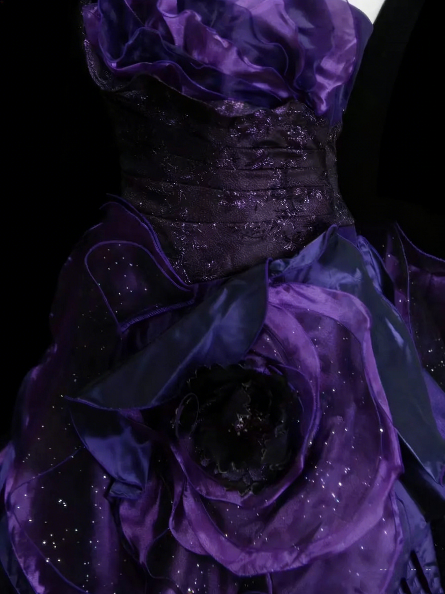 Robe de bal vintage bustier à volants couleur raisin, idéale pour les 16 ans et les quinceañeras (taille 15), modèle N1451