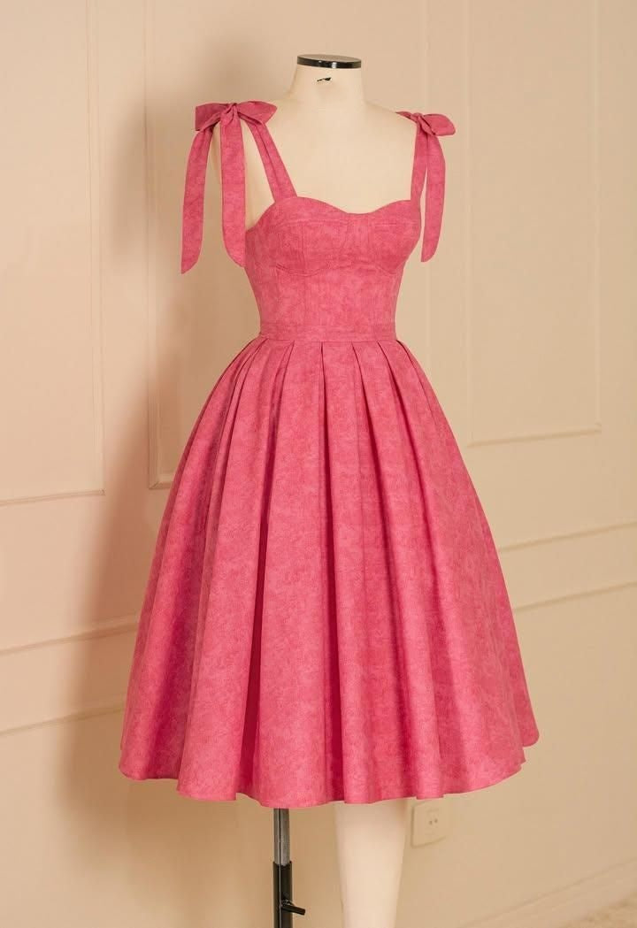 Mignonne Robe de Bal à Bretelles Rose Satin Robes de 18e Anniversaire Tenues de Rentrée des Classes N2426
