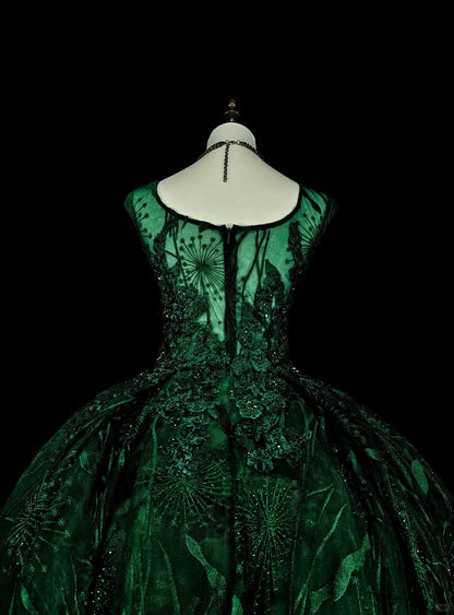 Bescheidenes Ballkleid mit quadratischem Ausschnitt, dunkelgrüne lange Ballkleider für Damen, formelles Abendkleid N2368