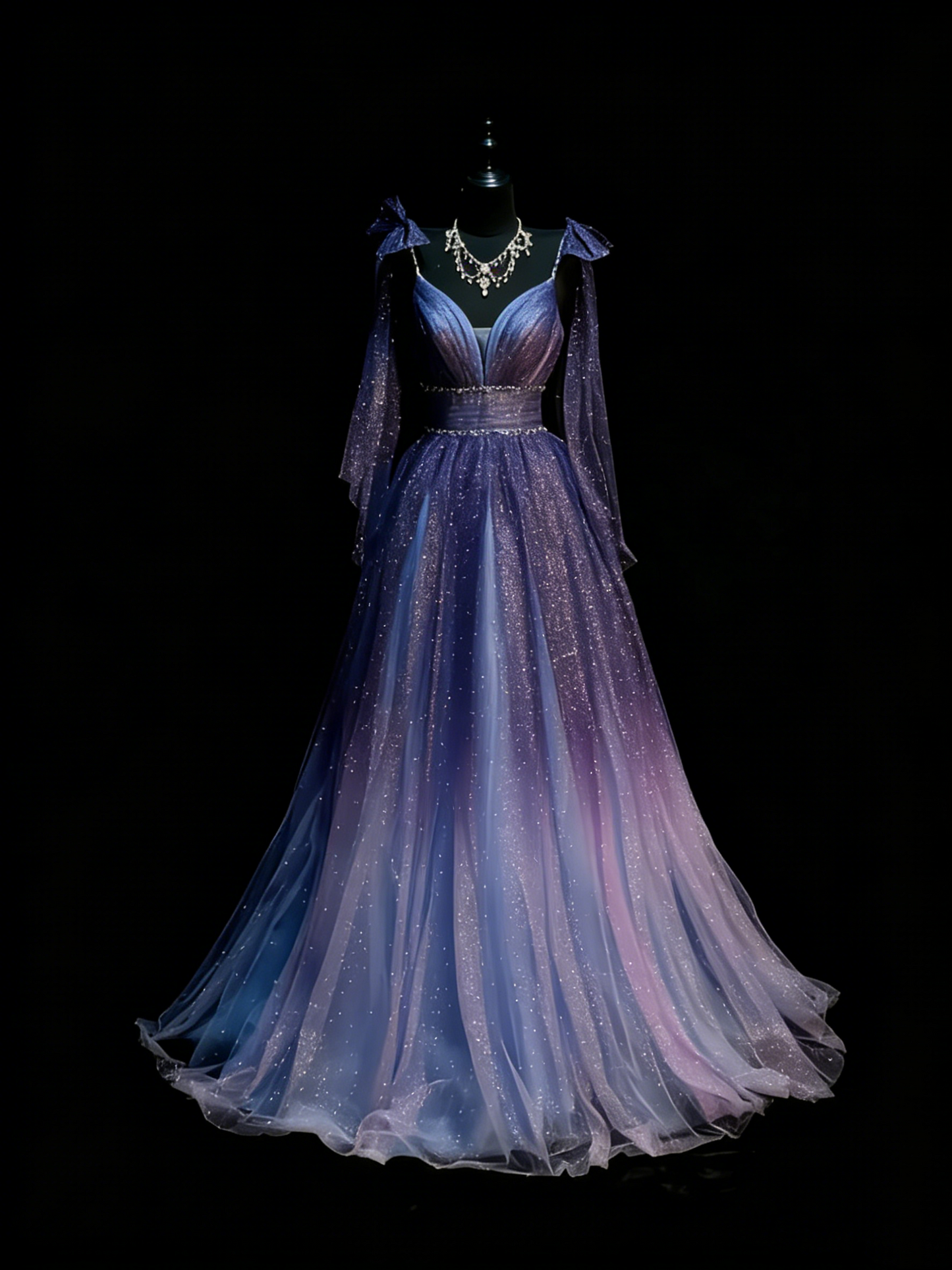 Robe de bal longue vintage à bretelles spaghetti, coupe trapèze, en tulle couleur raisin orné de perles, longueur au sol, référence N1203