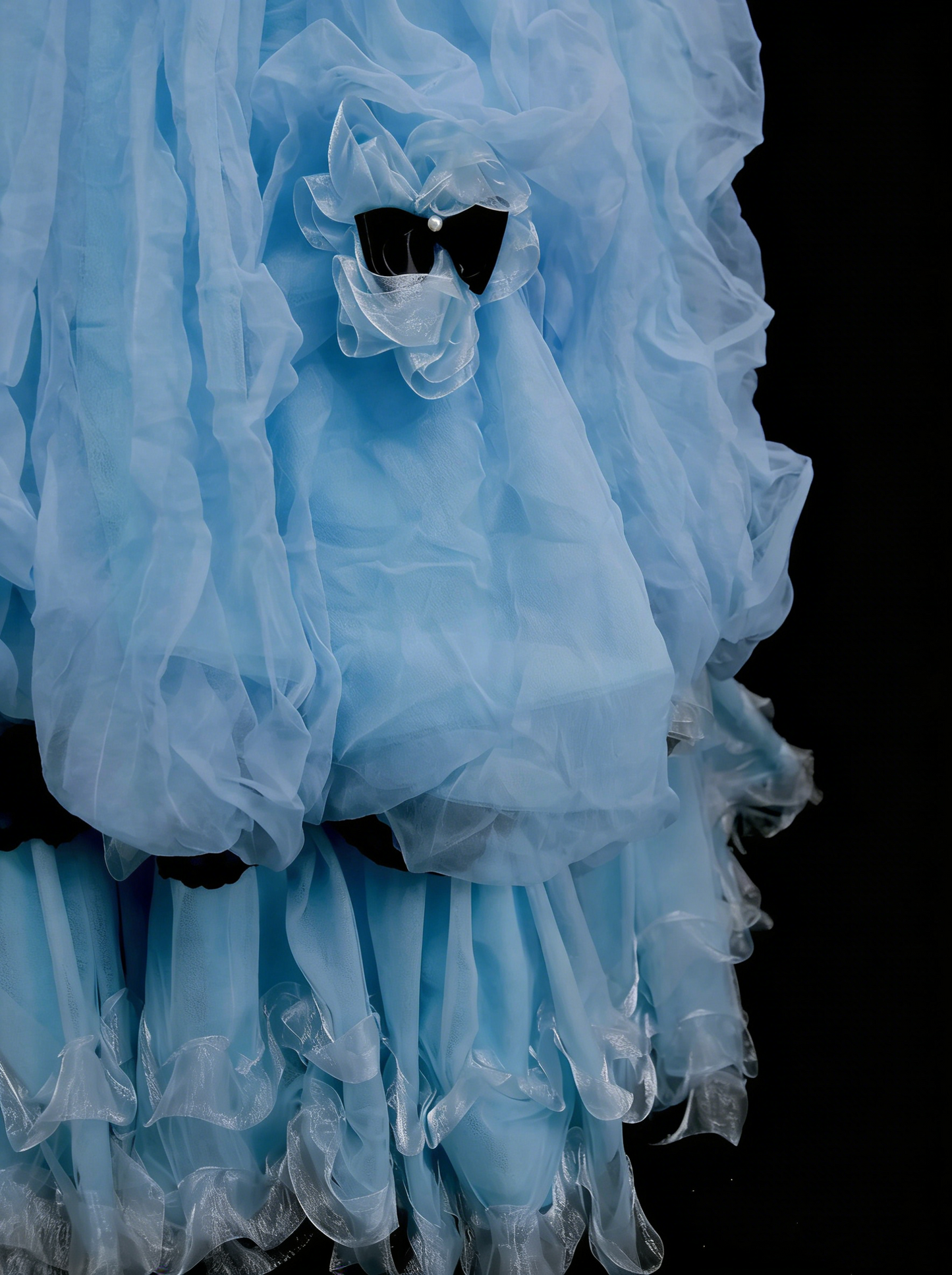 Cute Ball Gown Strapless Blue Organza Sweet 16 Dresses Quinceanera Dress N2142