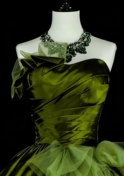 Vintage Ballkleid mit Herzausschnitt, olivgrüner Tüll, Sweet 16 Kleider, Quinceanera Kleid, lang, Vestidos De Fiesta N1464