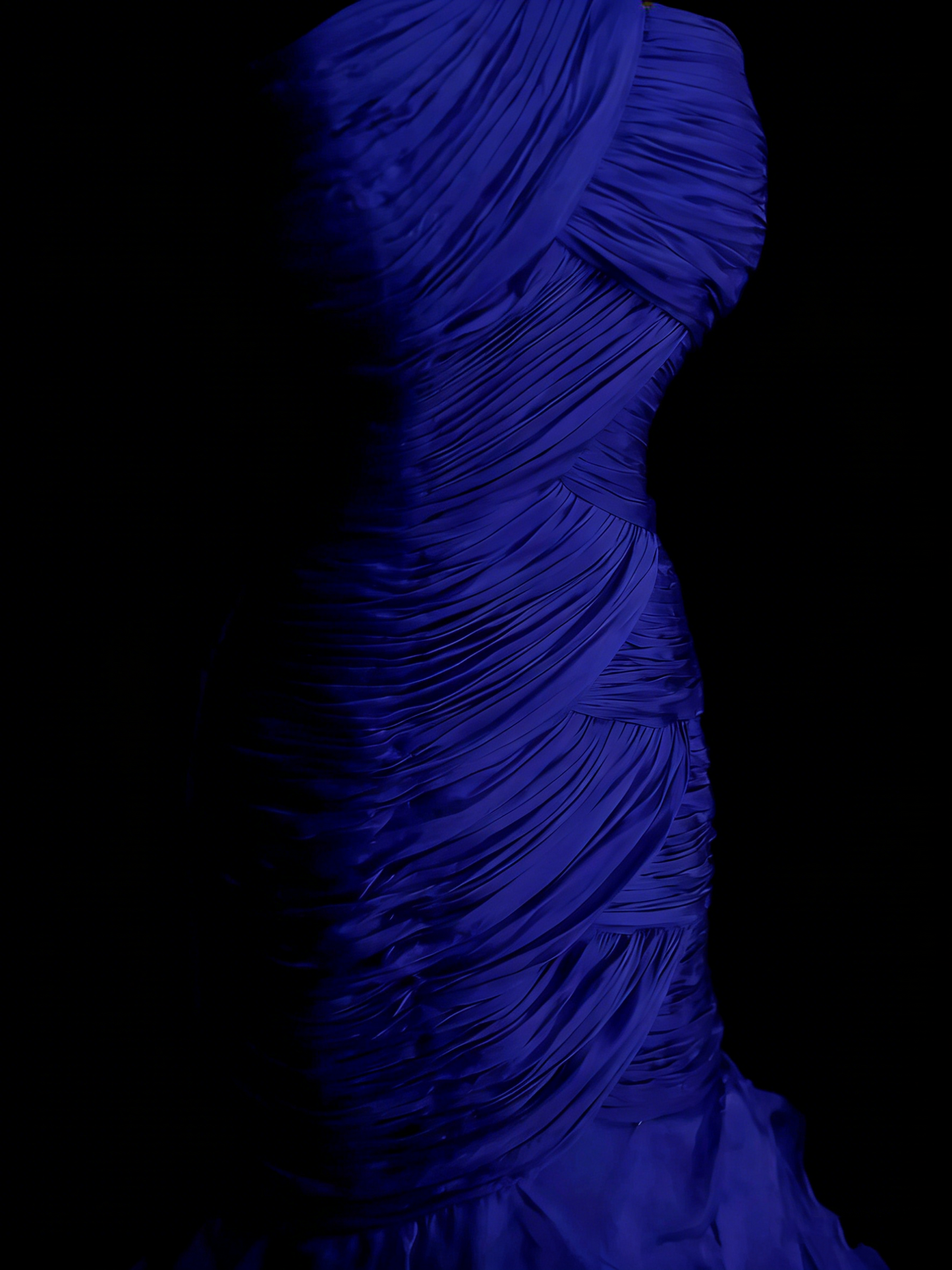 Vintage Mermaid One Shoulder Royal Blue With Tiered Layers College Formal Outfit Long Prom Graduation Dresses For Teens N1315
