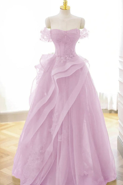 Robe de bal élégante en tulle et dentelle vert sauge, épaules dénudées, longue, robe de soirée, AB327