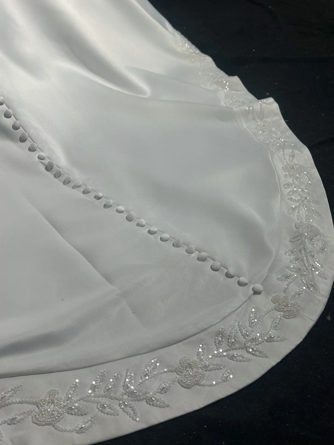Vintage 90s Wedding Dresses Mermaid Strapless Satin White Beading Summer Garden Long Bridal Gown N3823