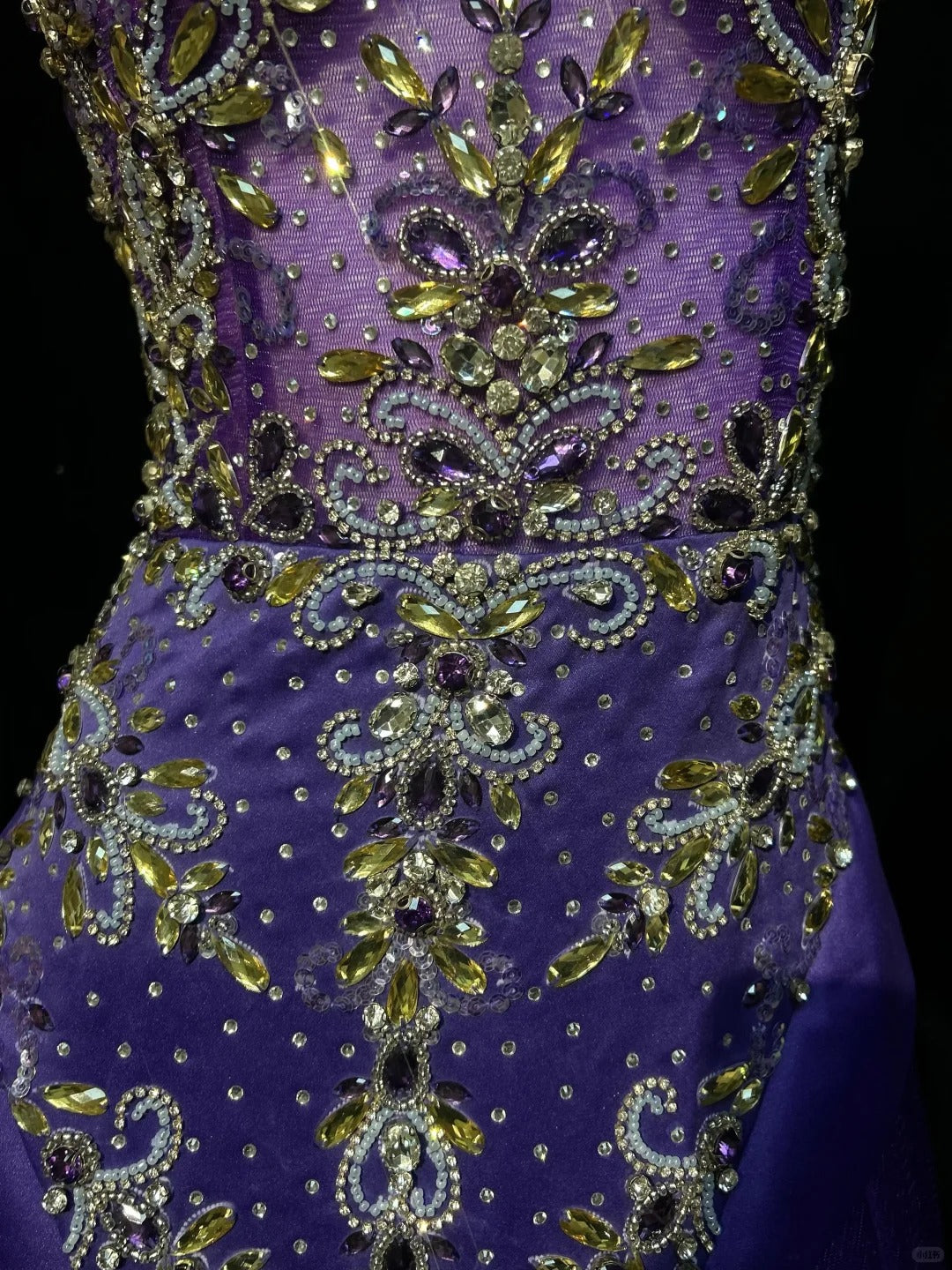 Vintage Prom Dresses 90s Mermaid Scoop Purple Tulle Long With Beading Evening Formal Outfits RB5145