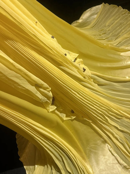 Robes de bal vintage trapèze, dos nu, jaunes années 70 avec perles, en mousseline, longue robe de soirée formelle N2526