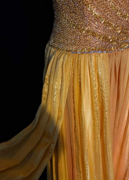 Elegantes A-Linien-Kleid, eckiger Ausschnitt, gelb mit Perlenstickerei, 18. Geburtstag, elegantes Outfit, formelle Ballkleider N4198