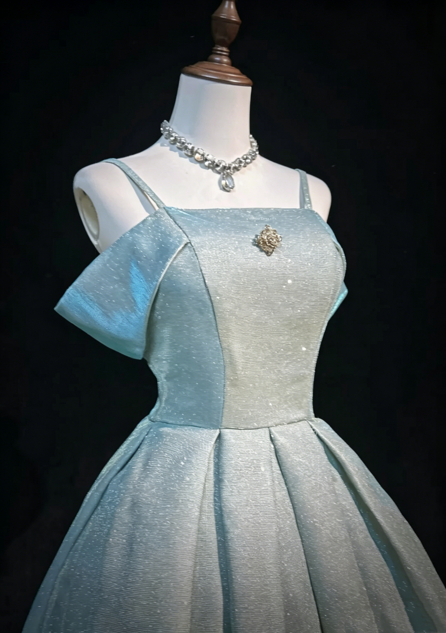Vintage Ball Gown Light Blue Short Mini Length Short Sleeves Party Dress Cocktail Homecoming Dresses N3906