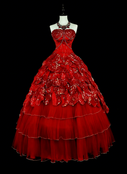 Mignonne robe de bal bustier bordeaux avec volants superposés longues robes de soirée robes de bal N2147