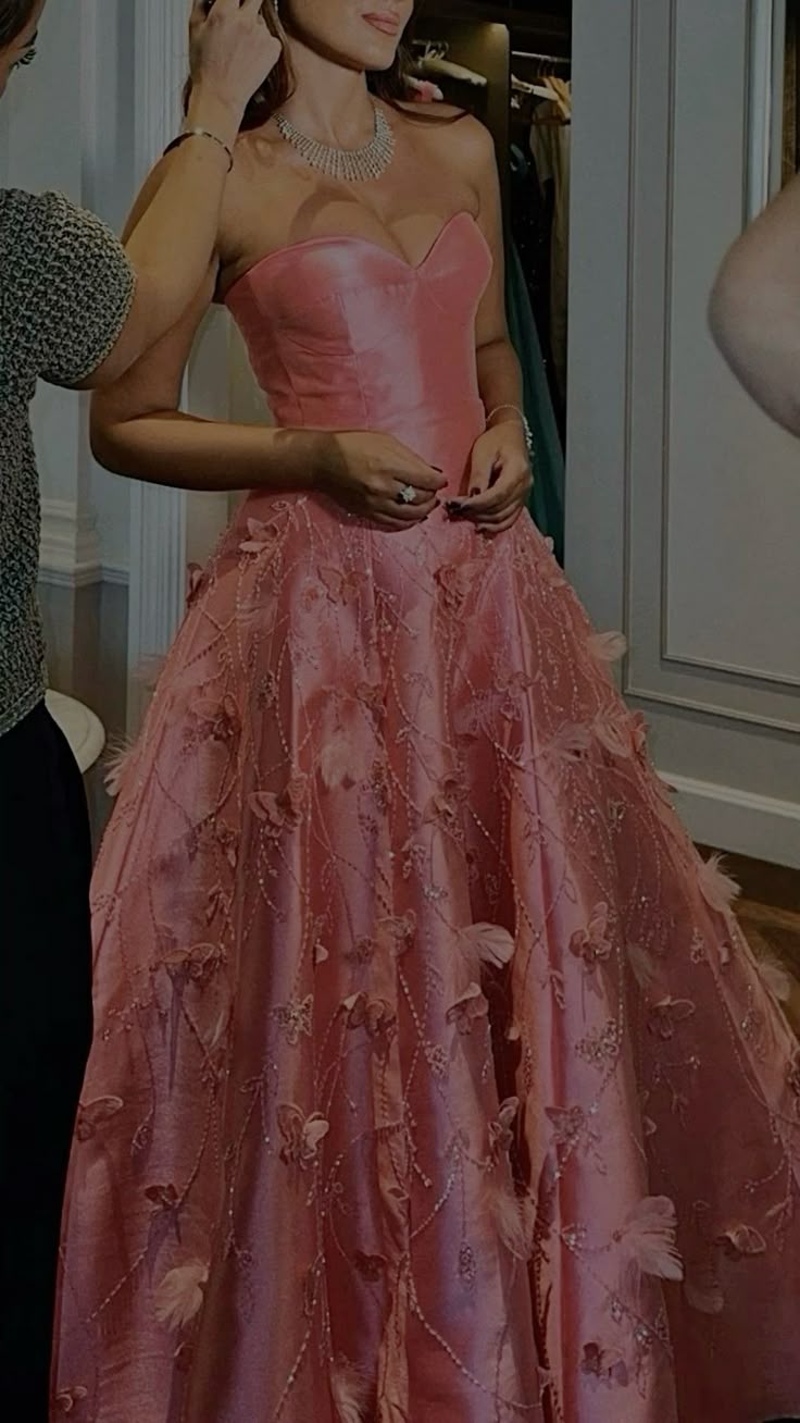 Maßgeschneidertes rosa A-Linien-Abendkleid mit Kristallverzierungen, Partykleid für Damen, Abschlusskleider für Teenager und Gymnasien AB1992