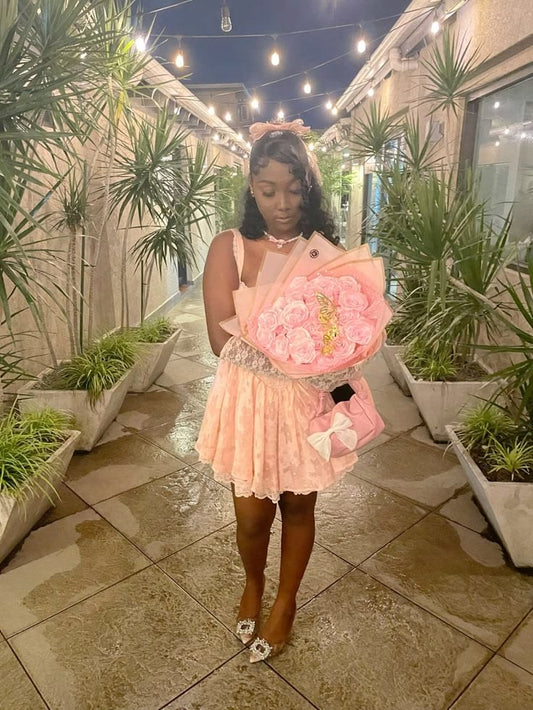 Cute A Line Spaghetti Straps Pink Lace Mini Short Formal 8th Grade Homecoming Dresses Summer Middle School Hoco Dress RB3202