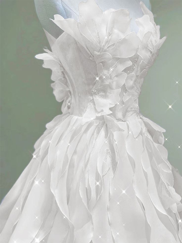 A line White Tulle See Through Neck Appliques Prom Dress AB969