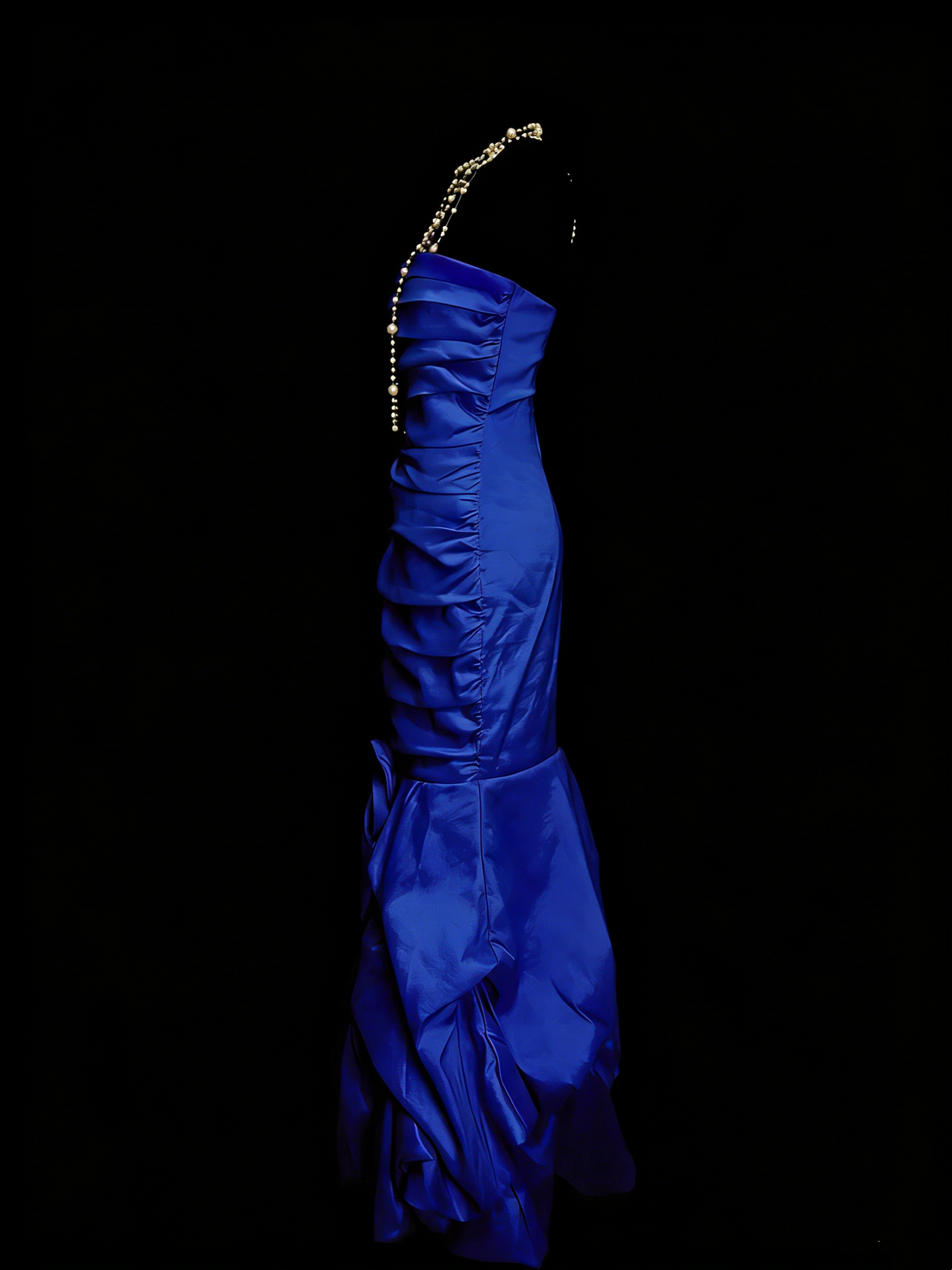 Robe de soirée sirène bustier bleu royal, style modeste, idéale pour les bals de fin d'année des adolescentes (N1157)