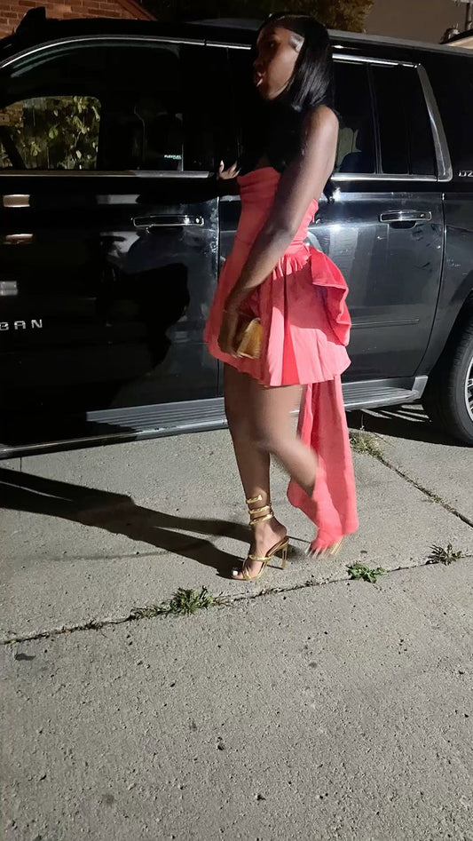 Refined A Line Strapless Pink With Bow For Black Girls Party Short Mini 18th Birthday Dresses Hoco Outfit RB3769