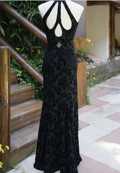 Vintage Meerjungfrauen-Abendkleid aus weißem Samt und Spitze im Stil der 50er Jahre – Inspiration für lange Partys und den 20. Geburtstag (AB2343)