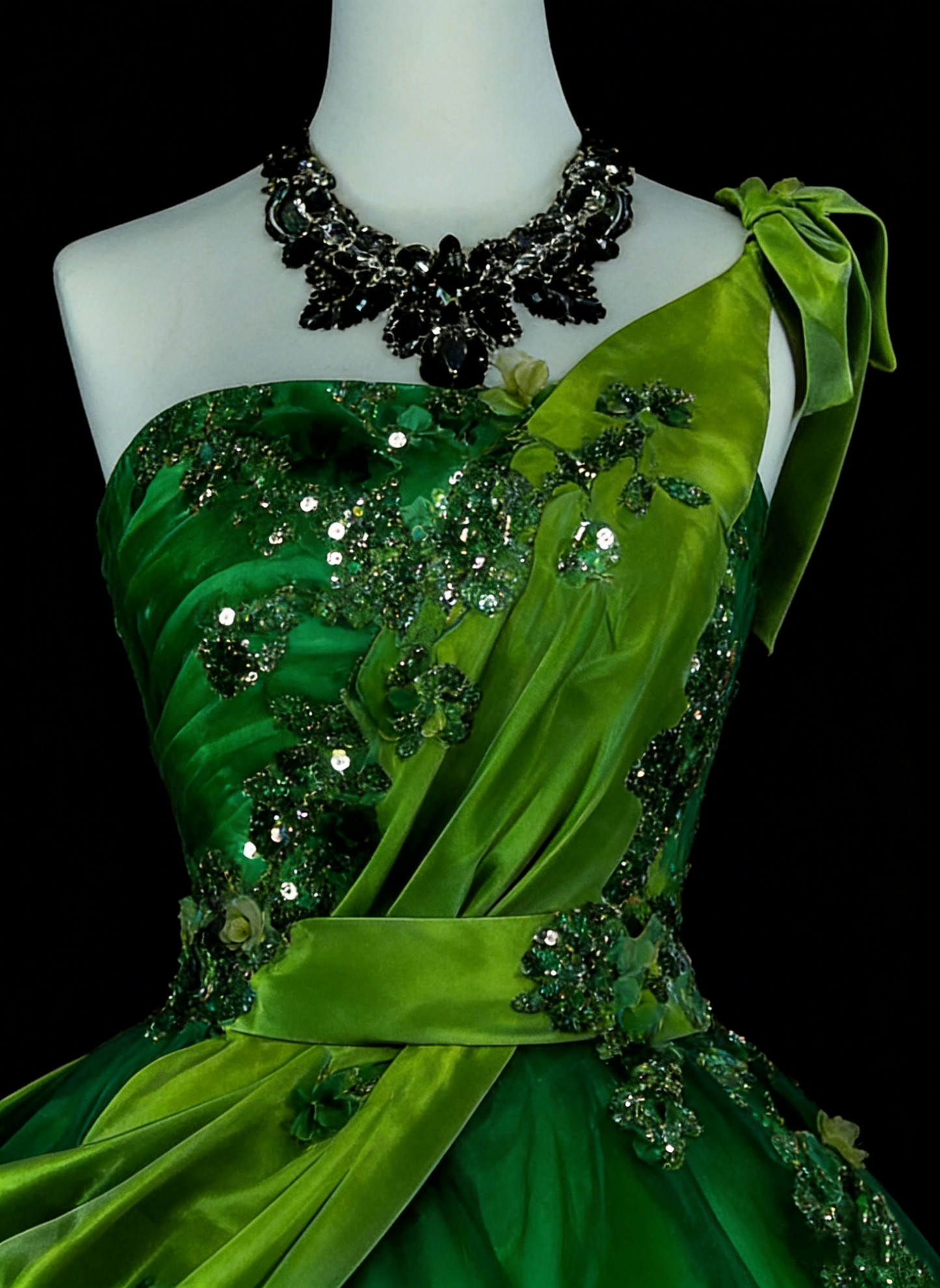 Vintage Ballkleid, schulterfrei, grüner Tüll mit Rüschen, Sweet 16 Kleider, Quinceañera Kleid, lang, Vestidos De Fiesta N1463
