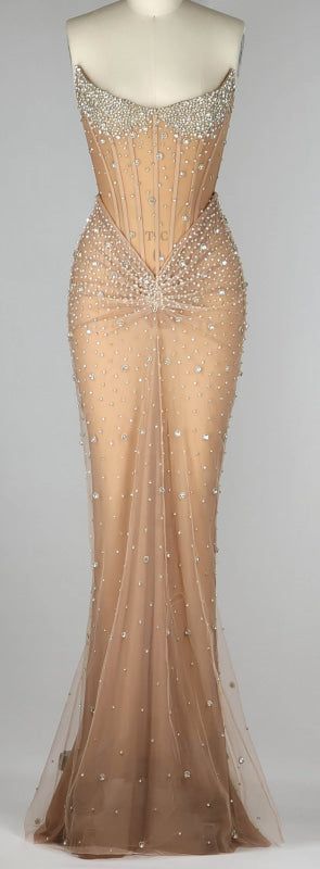Robe de bal de luxe sirène à corset brodé de perles de cristal - Tenue pour un 20e anniversaire N876
